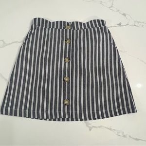 NWOT BLU PEPPER striped front button mini skirt size small never worn